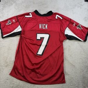 Vintage Atlanta Falcons Michael Vick Jersey Men Large Red #7 Football NFL Reebok